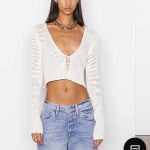 Frame Crochet Tie Top in Off White